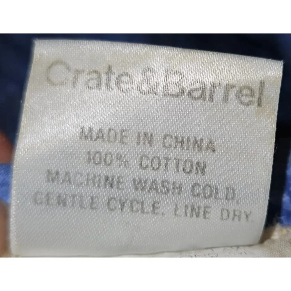Vintage‎ Crate & Barrel 92x92 Cotton Quilted Blanket Blue/Yellow Ocean Vibe READ